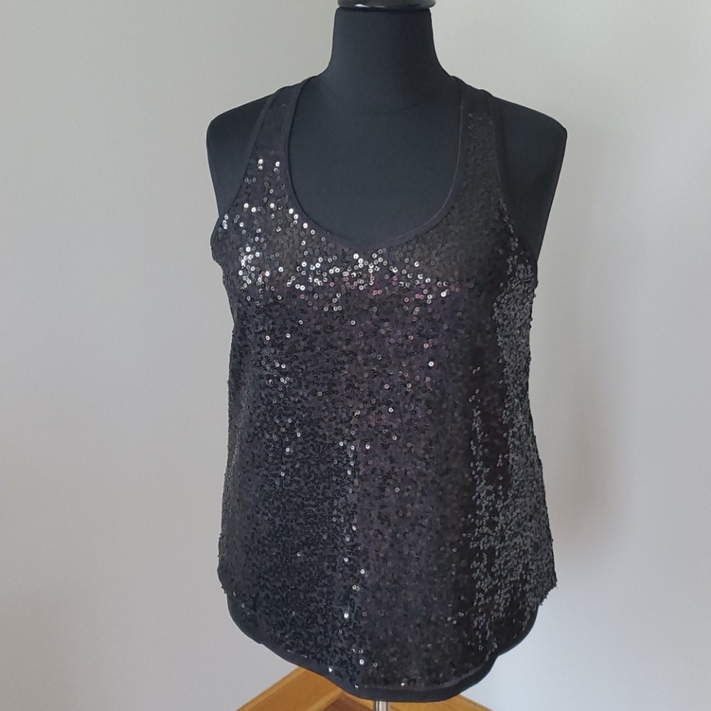 LaneBryant Black Sequined Tank - Size 18/20